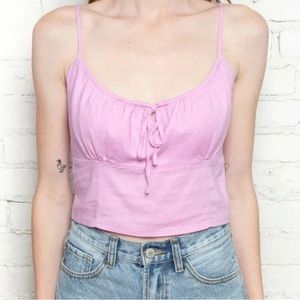 brandy melville pink drawstring tank